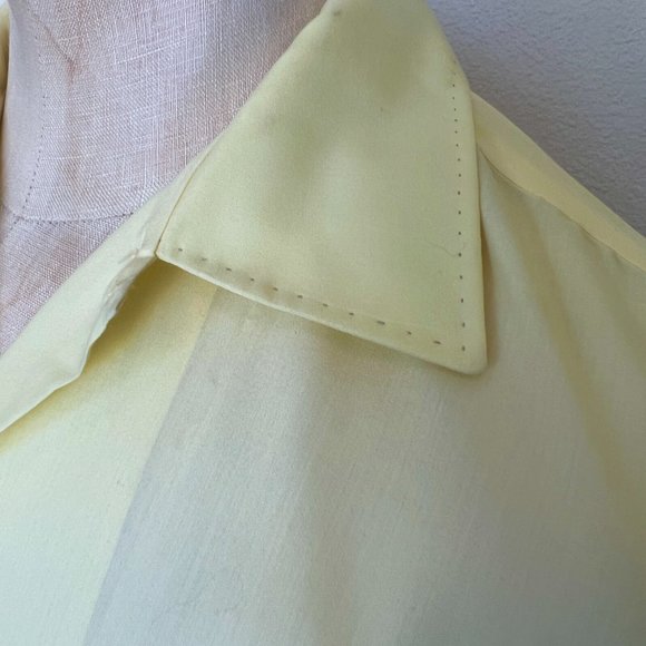 60's Mens Yellow Short Sleeve Shirt - Size Large 16 - 16 1/2 - Picture 2 of 8